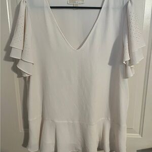 GUC Michael Kors Cream Ruffle Sleeve Blouse